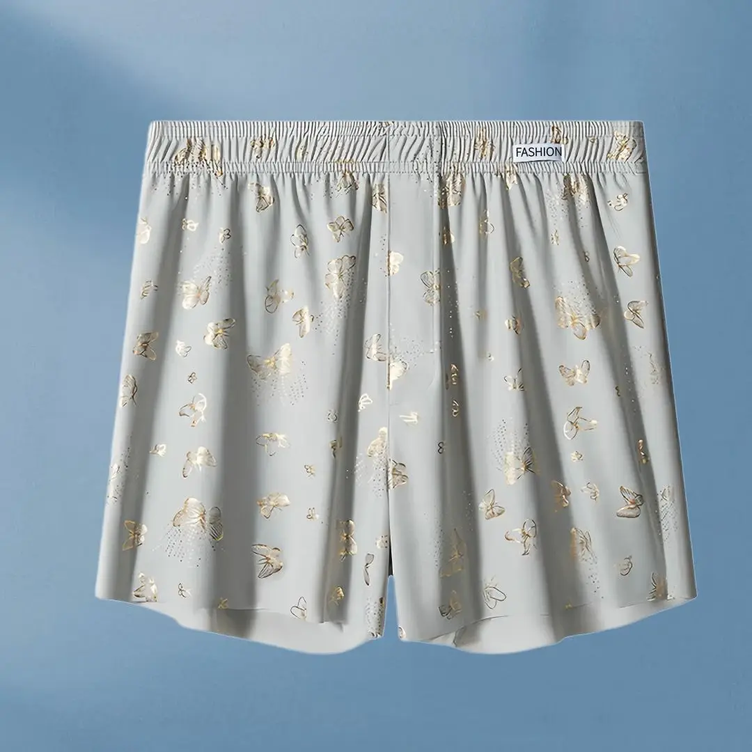 4 Parça Kelebek Baskı Erkek Kişiselleştirilmiş Aro Pantolon, Bol ve Nefes Alabilen Günlük İç Giyim, Erkek Moda Boxer Şort — image 8