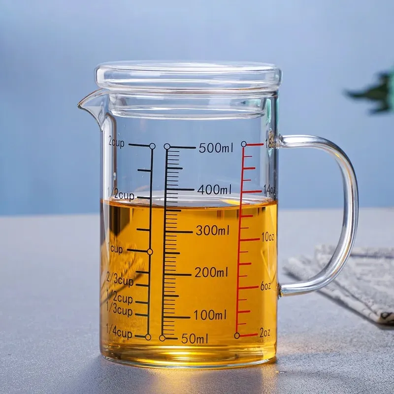 Mataas na Borosilicate Glass Measuring Cups Clear Glass Scale Cup With Handle V Shaped Spout Kitchen Glass Measuring Beaker — image 13