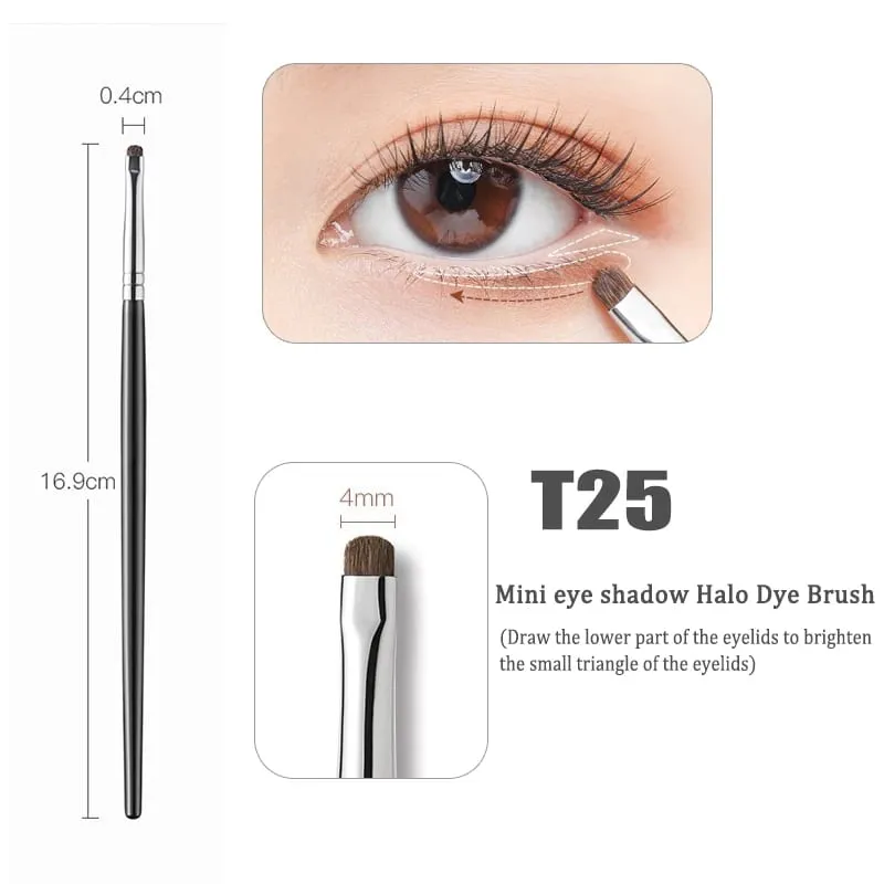 Detail Small Eyeshadow Makeup Brushes Eyebrow Brush Flat Fine Eyeliner Brush Highlights Smudge Silkworm Shadow Brush MakeUp Tool