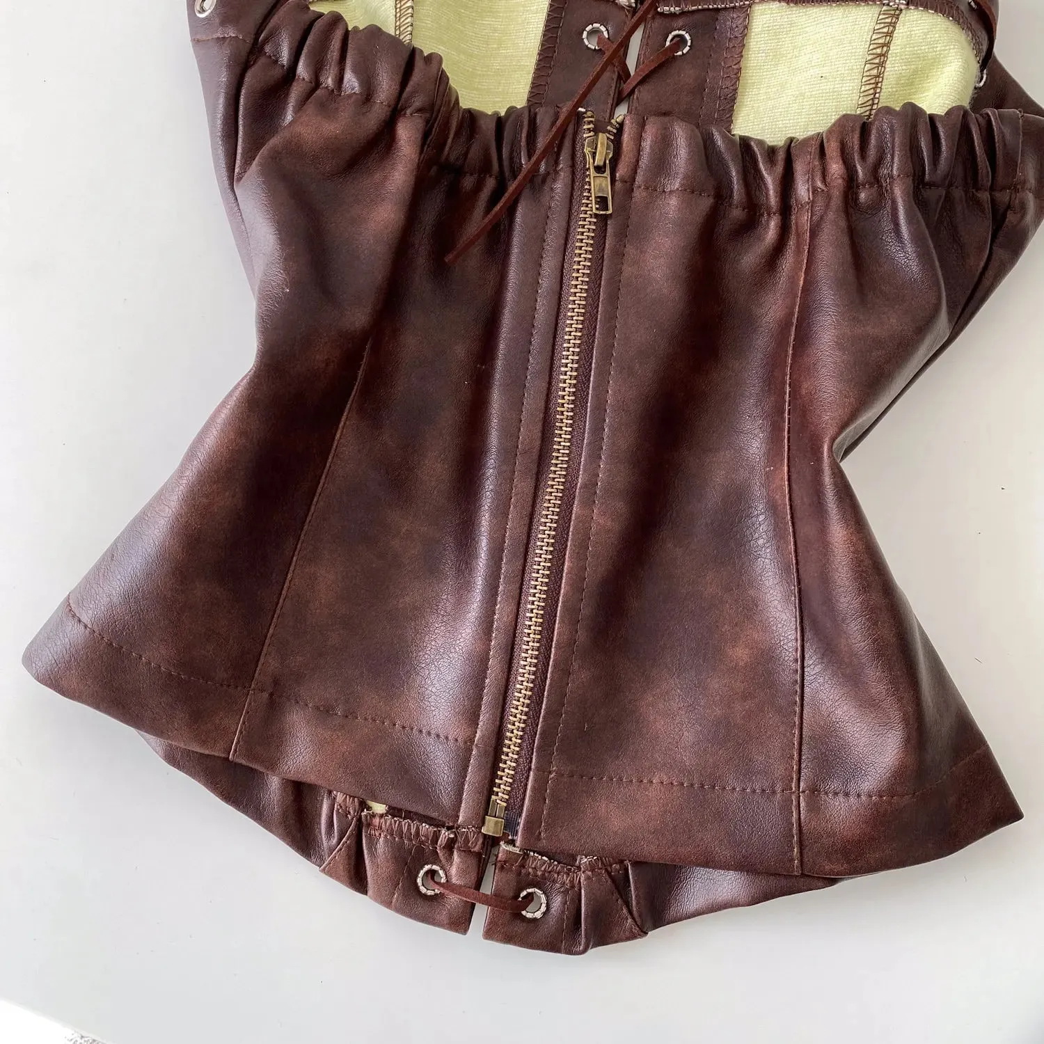 Sexy Bandage Pu Solid Tanks Top Vintage Corset Bustier Korean Autumn Camis Women Party Crop Top Y2k — image 4