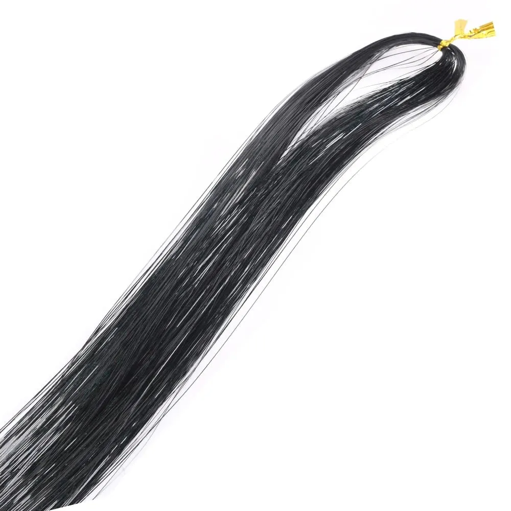 110cm Colorful Shiny Threads Glitter Hair Tinsel Kit Gold Purple Blue Silk Hair Glitter String Extensions Accessories for Women — image 20