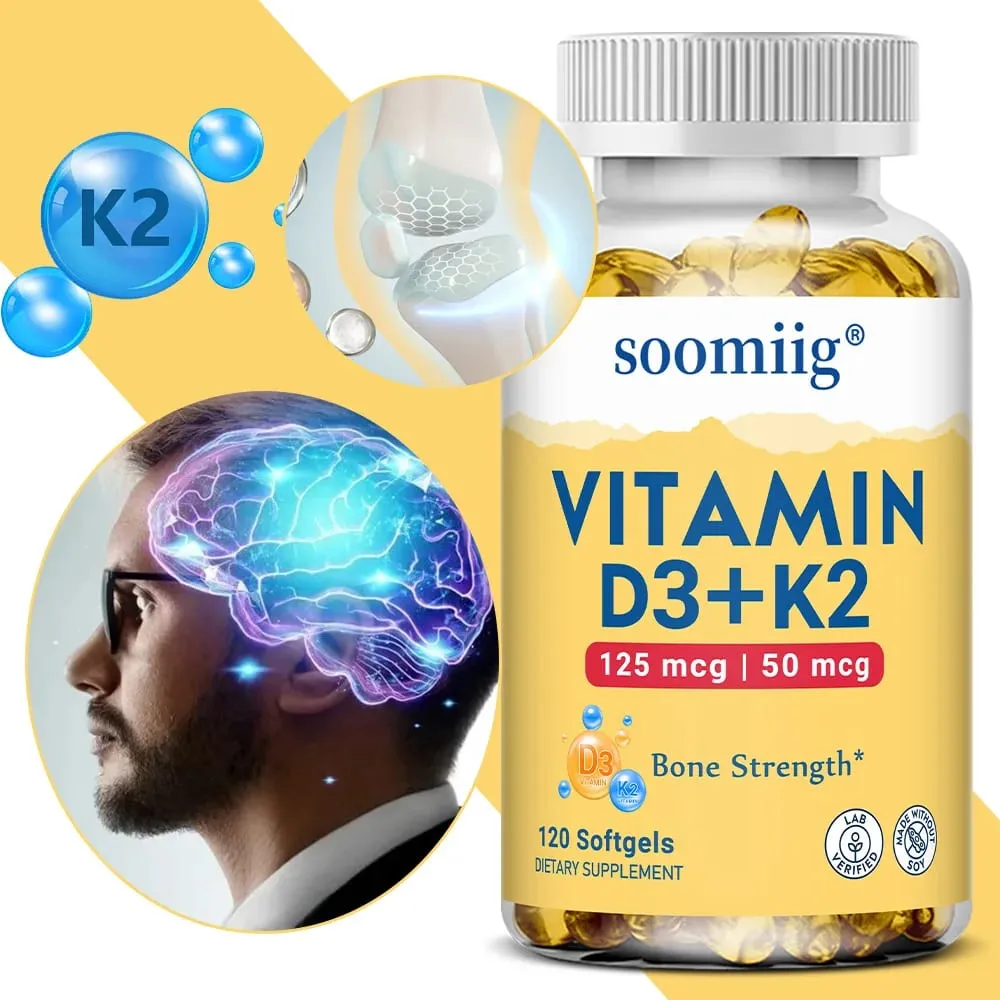 Vitamin D3 K2 - Bone Health & Immune Support Supplement - with 5000 IU Vitamin D and 50 Mcg Vitamin K2 Soy Free — image 1