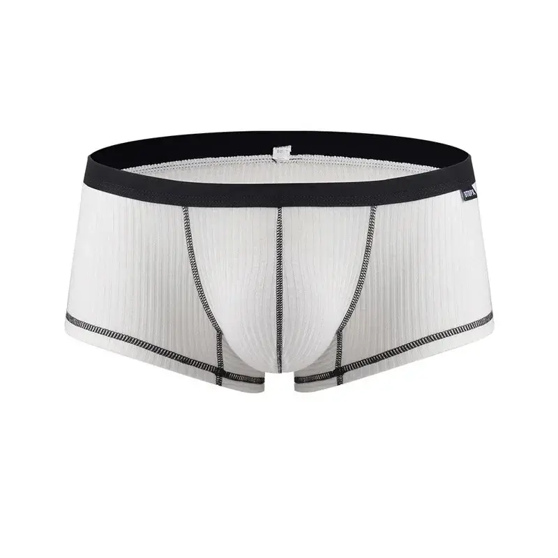 Men's Underwear Personalized Design Low Waist Boxers Pack Breathable Single Layer U Convex Pouch Boxershorts Men — image 2