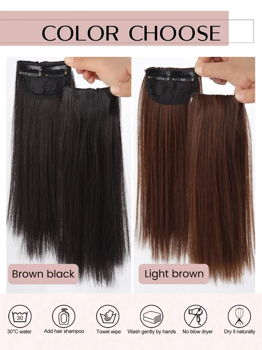 Invisible Seamless Synthetic Hair Pads Clip In One Piece Increase Hair Volume Hair Extensions Top Side Cover Hairpiece — image 3