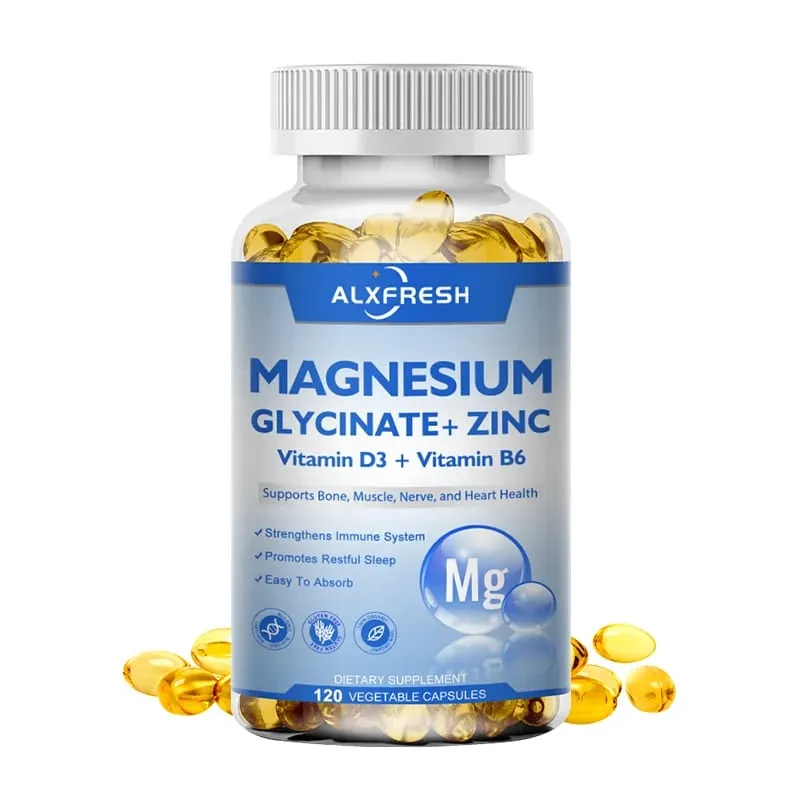 Alxfresh Magnesium Complex Capsules High Absorption Bone Muscle Brain Health Supplement Aids Sleep Stress & Anxiety Relief