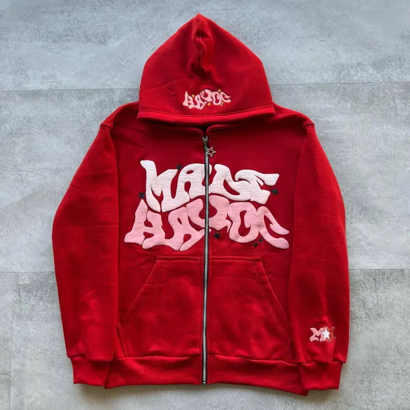 Retro Star and Letter Printed Zipper Hoodies 2025 Spring Autumn Harajuku Y2K Women and Men Fashion Hip Hop Long Sleeve Hooded — image 11