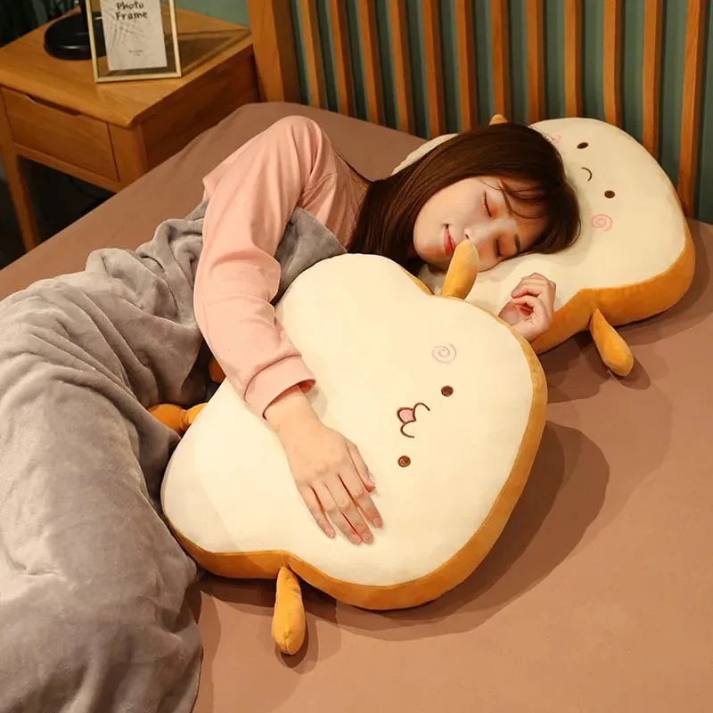 45x40cm Sop Bread Food Plush Pillow Stuffed Emotion Happy Smiling Squishy Seat Cushion Throw Pillow Lumbar Support Man Gift — image 9