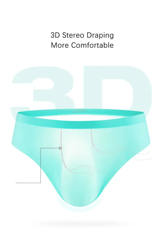 3PCS/lot Men's Ice Silk Briefs Ultra-thin Transparent Seamless Underpants 3D Pouch Sexy Quick Dry Breathable Underwear Panties — image 7