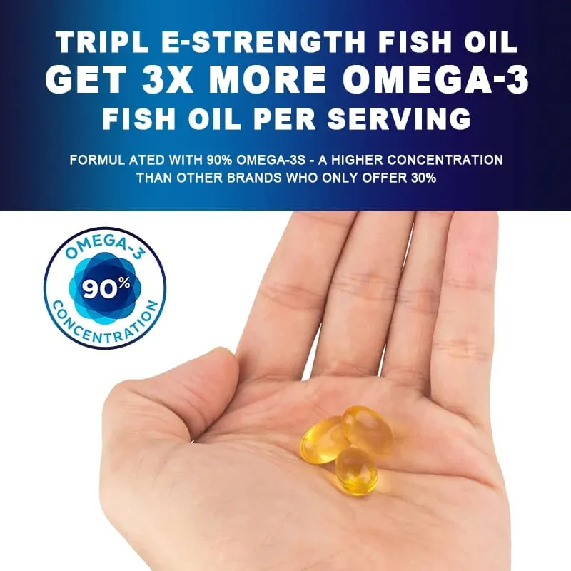 Fish Oil OMEGA-3 for Brain Cognitive Function and Memory Anti-Inflammation Antioxidant Joint Health - Rich In DHA And EPA