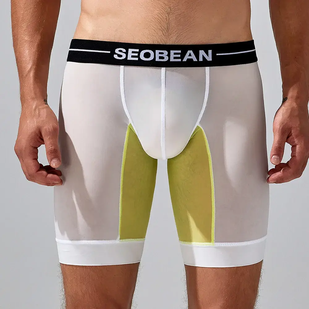 Spring new men's underwear trendy color matching long men's boxer underwear 240201 — image 11