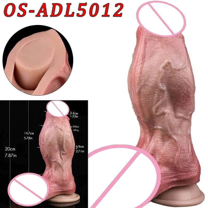 Mainan Seks Stimulator Vagina Anal Kepala Ganda Dildo Panjang Realistis 47Cm dengan Pengisap untuk Pasangan Lesbian Alat Dewasa Pria Gay