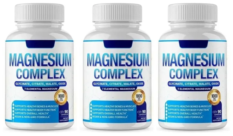 Magnezyum Kompleksi Takviyesi 7 Form Magnezyum Glisinat Sitrat Malat Orotat Taurat Günlük Mineral Desteği ile 90 Sayım — image 9
