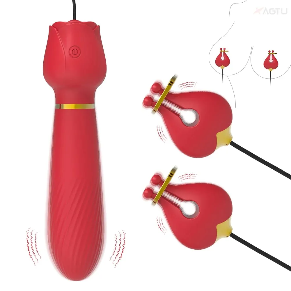 Nipple Vibrator for Women with Nipple Clamps Breast Clips Clitoral Stimulation G Spot Wand Vibrators Adult Goods for Couples 18+ — image 6