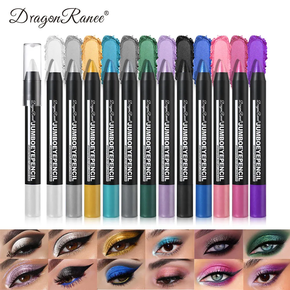 Smoky Dark Green Eyeshadow Pencil Stick Waterproof Pearlescent 12 Colors Metallic Glitter Eye Shadow Highlighter Pen Makeup Tool — image 5