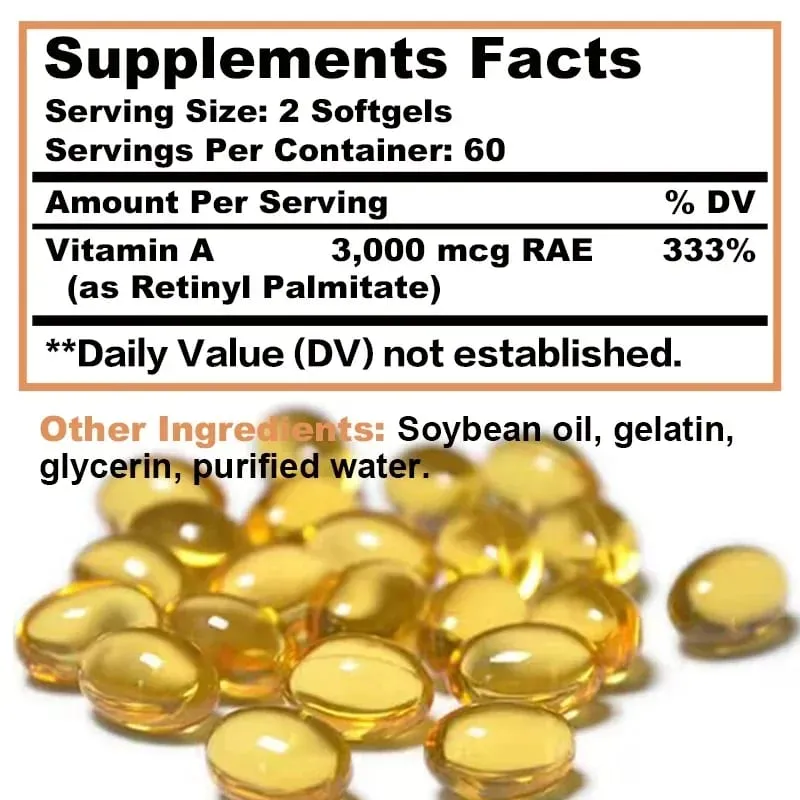 Vitamina A 10000 UI - Supporta la salute della vista e del sistema immunitario e la salute della pelle - Senza glutine non OGMIntegratori — image 3