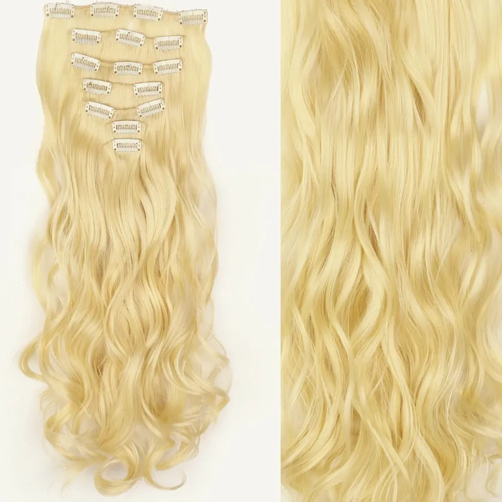 Long Straight Hairstyle 16 Clips 7Pcs/Set Hair Extensions Natural Synthetic Blonde Black Hairpieces Heat Resistant For Women — image 34