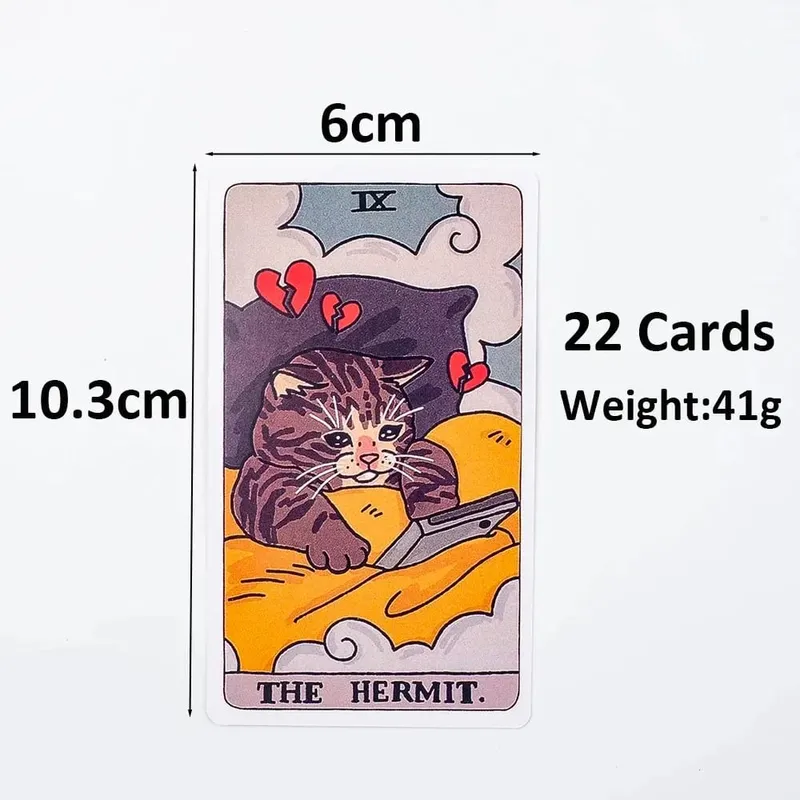 Original Cat Meme Tarot Deck 22 Major Arcana Funny Witchy Cat Kawaii Uwu Design Pink Cute Tarot for Entertainment — image 4