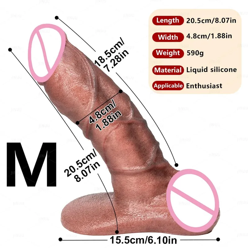 XXL Kalın Silikon Yapay Penis Büyük Vantuz ile Cilt Dostu Yumuşak Silikon Masaj Gerçekçi Gözenek Düzeyinde Doku Penis Seks Oyuncak