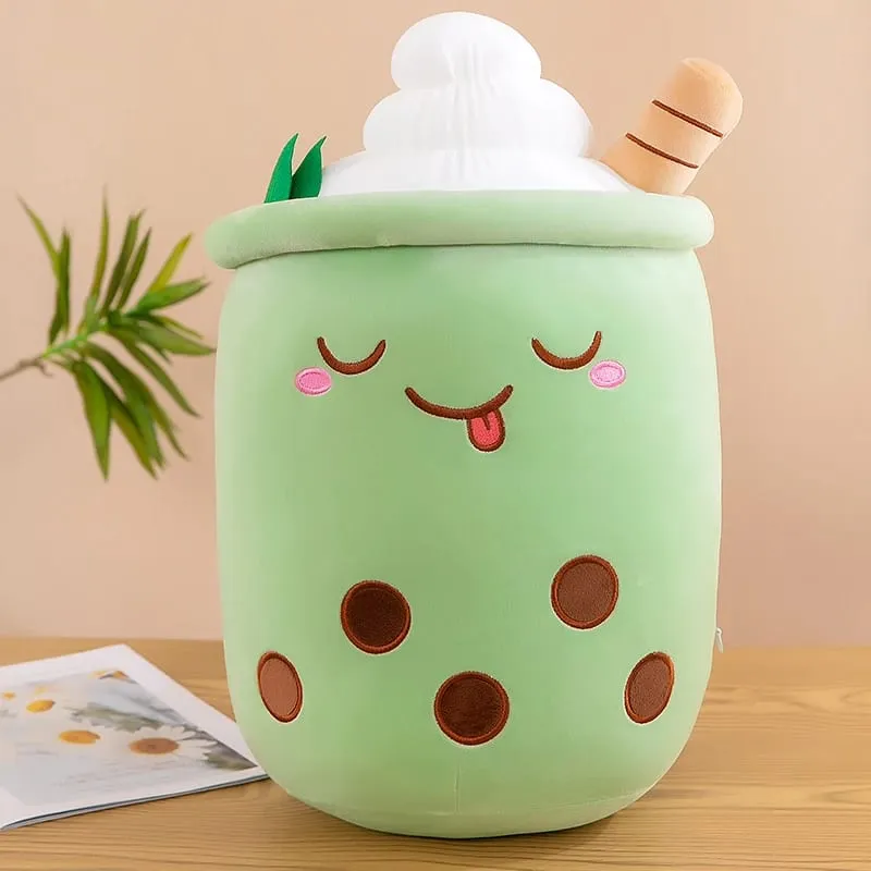 Cute Stuffed Boba Plush Bubble Tea Food Milk Cup Plushie Pillow Soft Kawaii Hugging Plush Toys Gifts for Kids