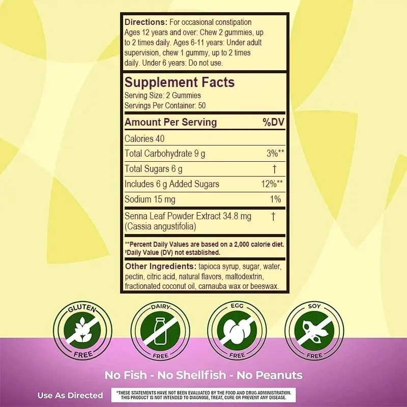 Laxative Gummies - Supports Intestinal Health Boosts Metabolism Relieves Constipation Bowel Cleansing and Detoxification — image 3