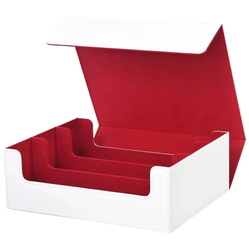 Trading Card Storage Box Can Hold 1800+ Single Decks Magnetic Closure PU Leather Card Box Fits for TCG Yugioh Cards