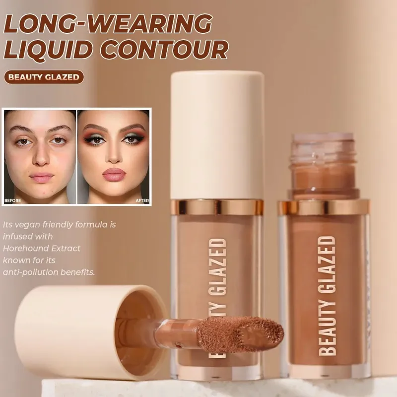 3Pcs/Set Liquid Contour + Highlighter + Blush.Waterproof Matte Makeup Set Long-lasting Shimmer Metallic Finish Makeup Travel Set — image 3
