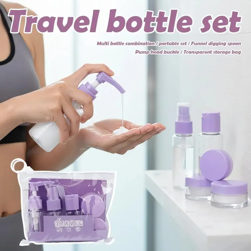 7pcs Travel Bottles Kit Leak Proof Portable Toiletry Containers Clear Travel Size Cosmetic Bottles For Lotion Shampoo Cream — image 4