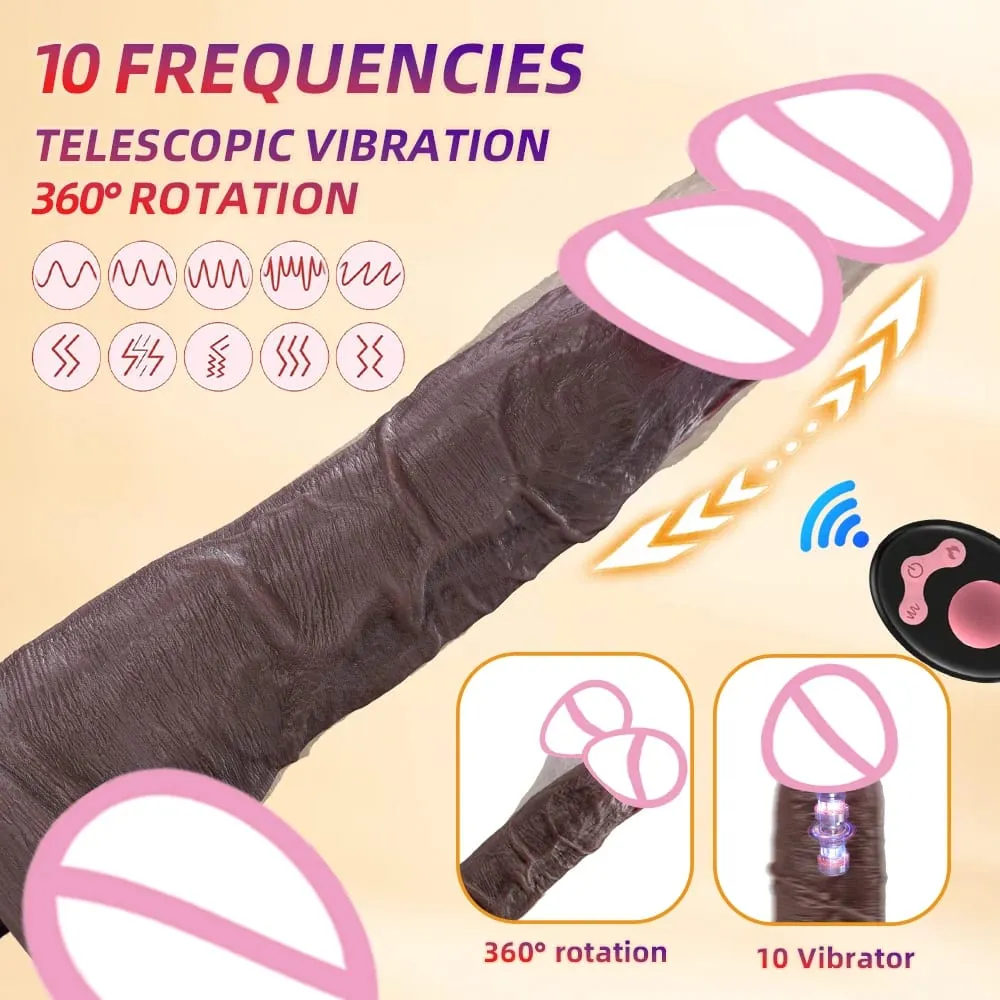 Telescopic Vibrator Dildo Heating Realistic Big Penis Female Vagina Massager Anal Plug Masturbator Sexy Adult Sex Toys For Women