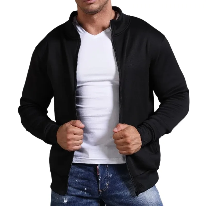 New Men's Sweat Jacket Pullover Hoodie Sweatshirt Man Without Hood with Zip Jacket Outdoor Sport Lightweight Streetwear M-3XL — image 3