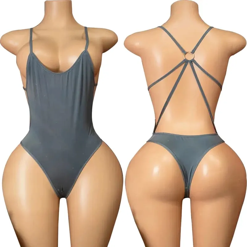 Summer Tops One-Piece Hot Erotic Lingerie Women Sexy Backless Teddy Bodysuit Plus Size Sleeveless Bodycon Open Crotch Bodysuits — image 10
