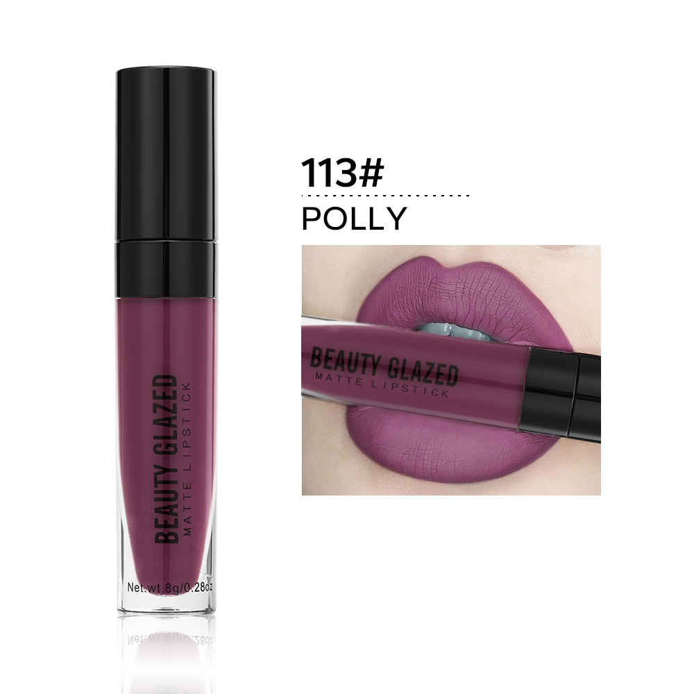 Beauty Glazed 20 Colors Long Lasting Waterproof Matte Lipstick Lip Tint Smooth Lightweight Lip Makeup — image 17