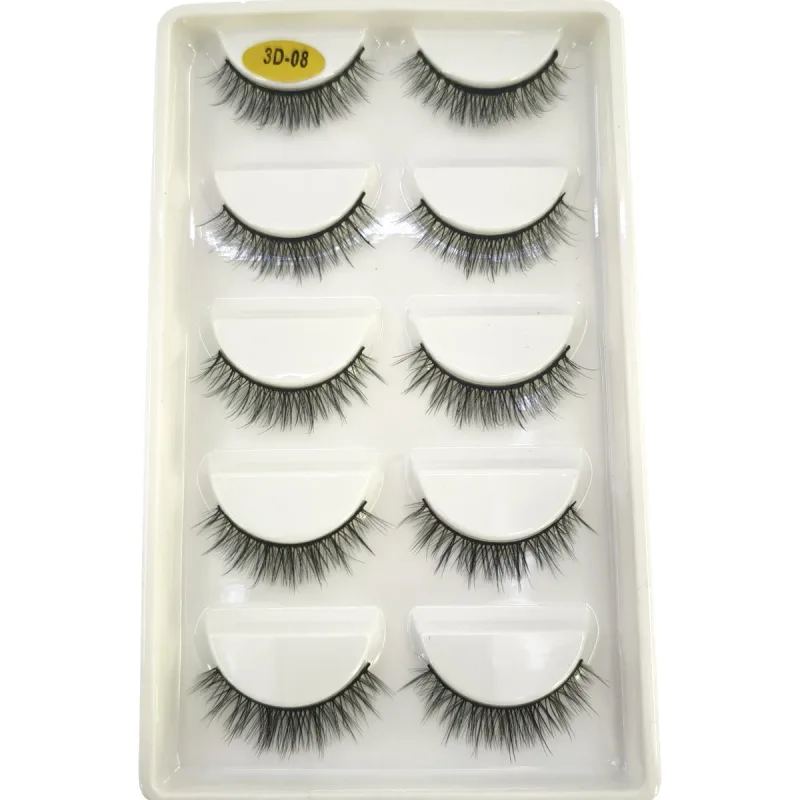 5Pairs 3D Handmade Fake Eyelashes Natural Long Thick Daily Makeup Thick Cross Eyelashes Eye Lashes — image 8
