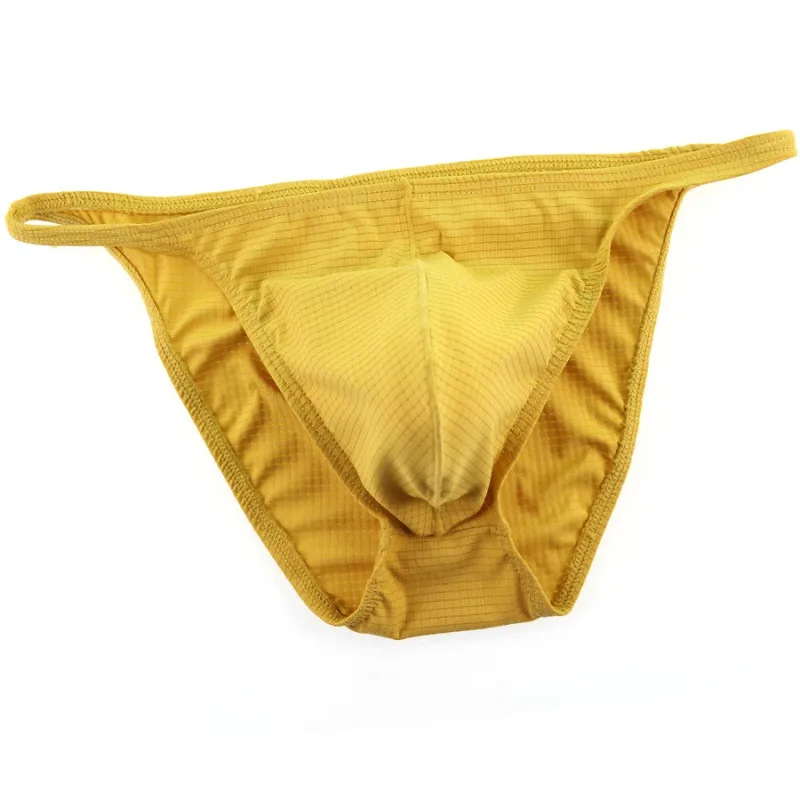 Slip de Bikini pour hommes, sous-vêtements Sexy, culotte Gay confortable, pochette pour pénis, Slip Hombre Cuecas, sous-vêtement masculin en maille de Nylon QuickDryHT116