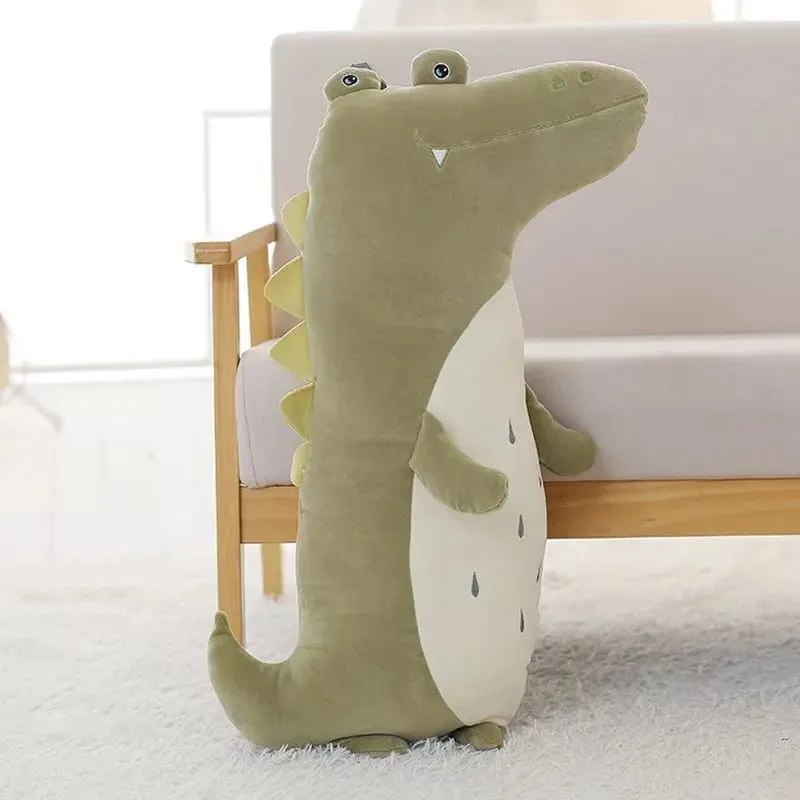 Cute Cartoon Animal Pillow Crocodile Dinosaur Unicorn Long Strip Pillow Soft Filling Home Office Car Pillow Backrest Good Gifts