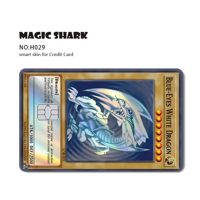 Magic Shark Skull Panda Hunter Broke Blue Eyes Dragon Laser Holographic Sticker Cover Film Skin for Credit Bank Debit Card — image 8
