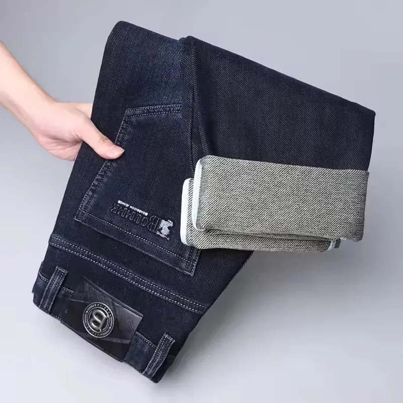Men's Straight-leg Jeans High-quality Light Luxury Embroidered Casual Versatile Fashion Slimming Smooth Silhouette Style — image 3