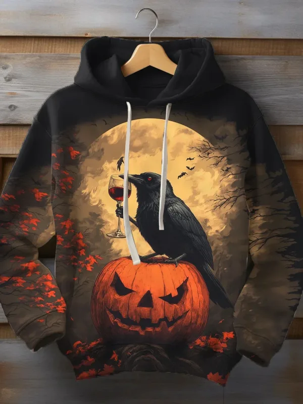 Halloween Men's Graphic Hoodie Pumpkin Prints Classic Casual 3D Pullover Holiday Fashion Hoodies Thin Style Long Sleeve Hooded — image 28