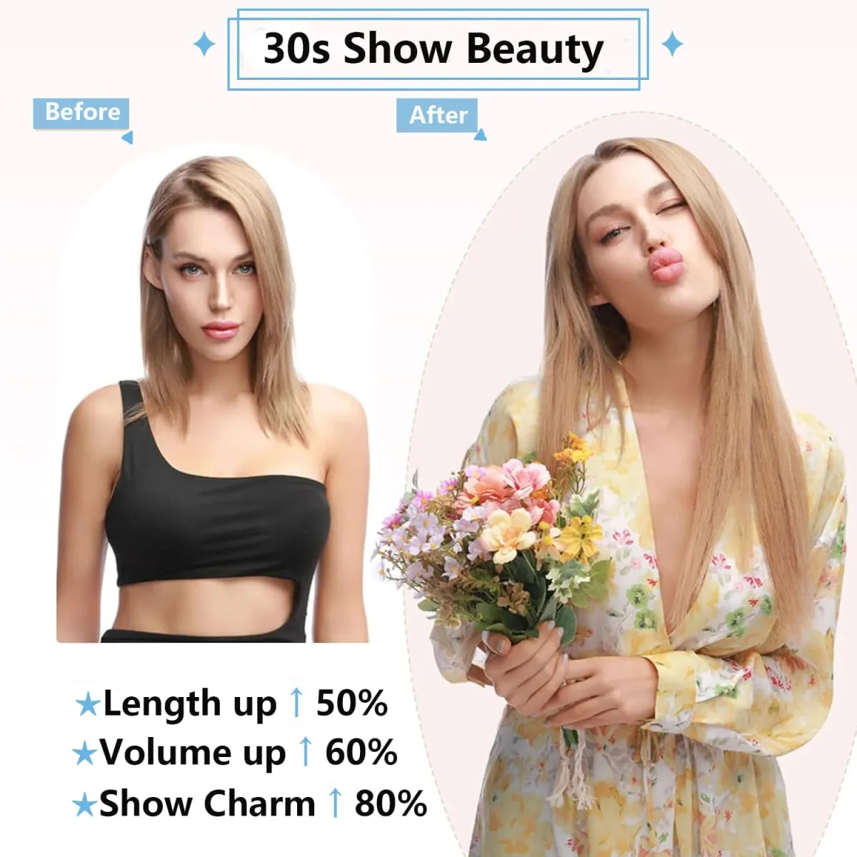 Clip in One Piece Straight 10inches with 5clips Human Hair Extension Brazilian Remy Hairpiece Clip in Hair Extensions Natural — image 7