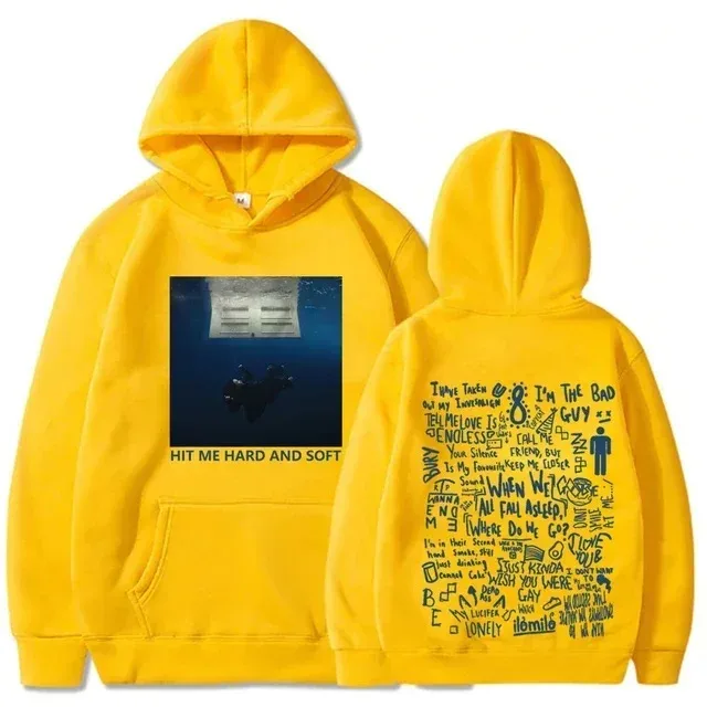 Hit Me Hard and Soft Tour 連帽衫 Billie 套頭衫男款歌手圖案印花秋冬抓絨運動衫適合粉絲 — image 14