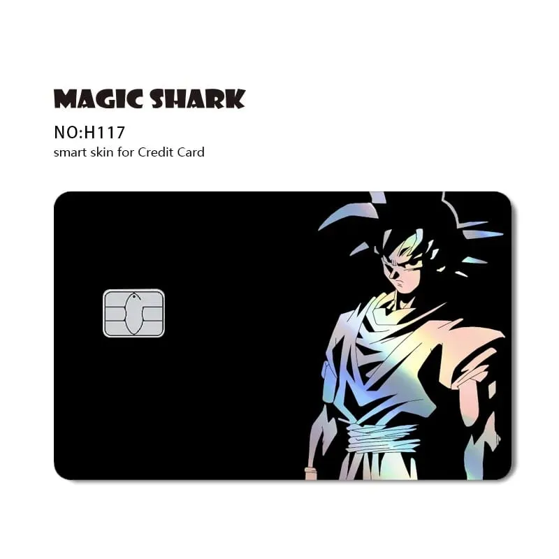 Magic Shark Goku Vegeta Cool Shinny Holographic Laser Credit Debit Card Sticker Film Front Skin Cover — image 11