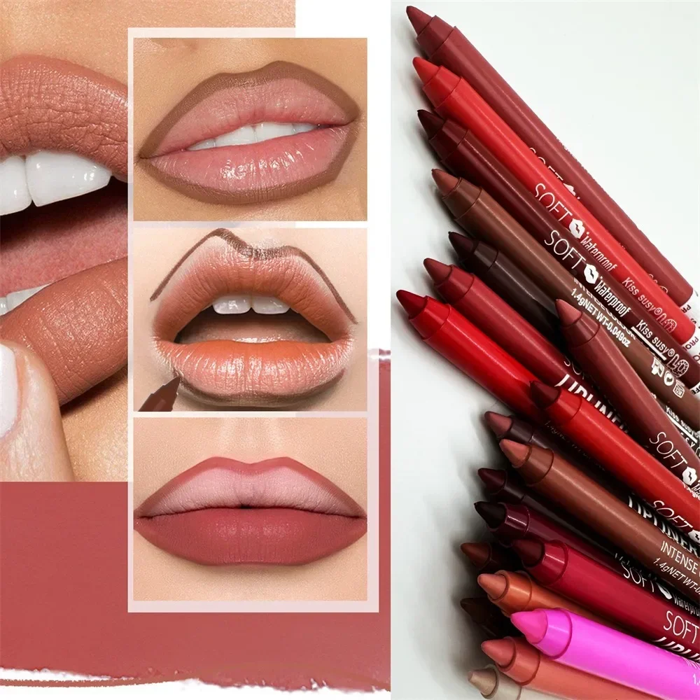 20 Color Matte Lipliner Pencil Waterproof Natural Red Brown Pro Lip Liner Makeup Lips Contour High pigment Lipstick Cosemetic