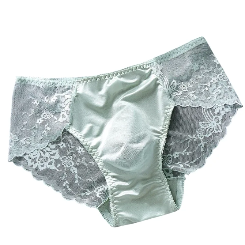 Men Lace Briefs Seamless Ice Silk Briefs Underwear 3D Bulge Pouch Low Waist Gay Panties — image 15