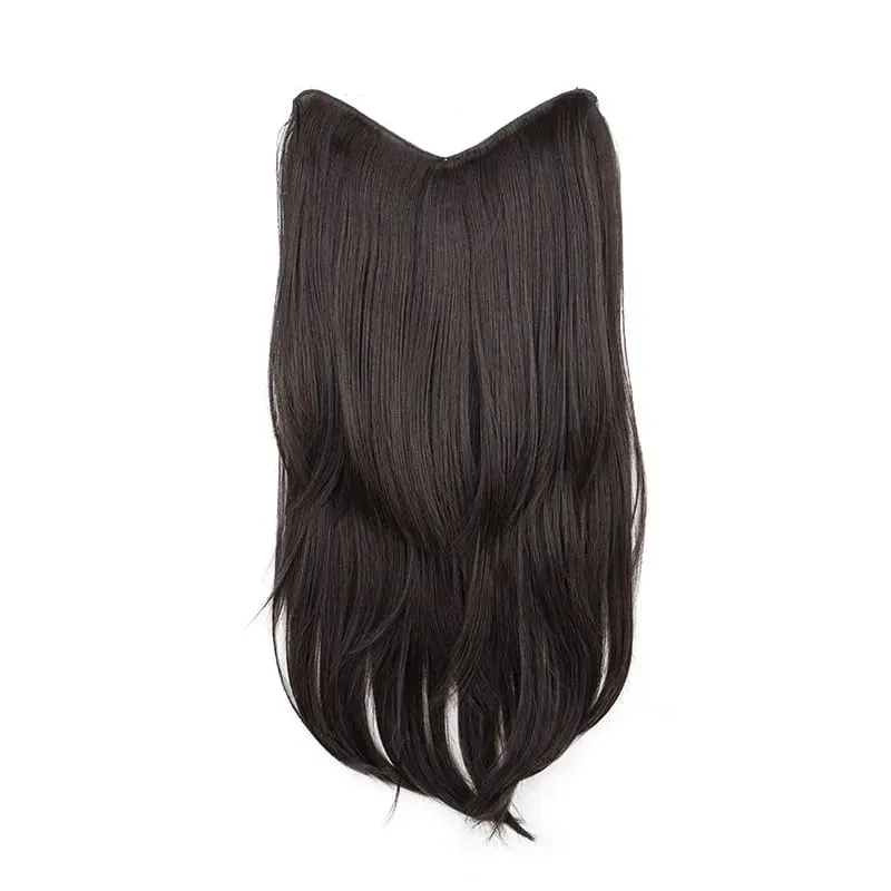22Inch Synthetic Long Micro Curly Layered Hair Extension Patch Natural Looking Invisible One Piece Wig for Women — image 12