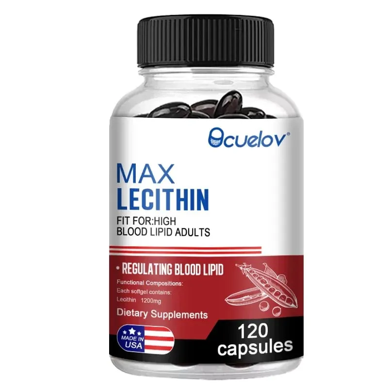 Lecithin Capsules - Cleansing Dissolving Blood Clots Cardiovascular Health Blood Lipid Support - Adult Men and Women