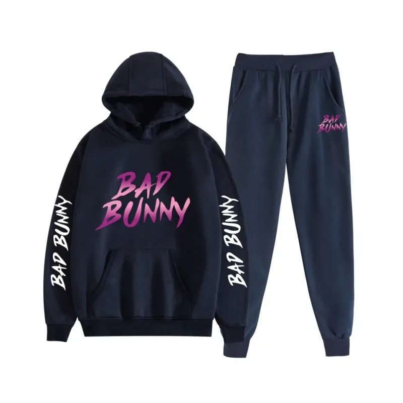 Costume Harajuku confortable imprimé mauvais lapin, sweat-shirt et pantalon de survêtement pour femmes, sweat à capuche + pantalon, ensemble 2 pièces pour garçons/filles — image 23