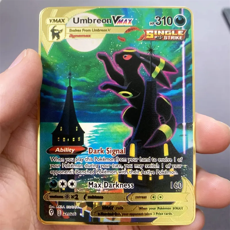 ภาษาอังกฤษโลหะการ์ด Pokemon DIY Arceus Mewtwo Charizard Pikachu เหล็กเงา Pokémon GX Vmax EX เกมคอลเลกชันเด็กการ์ดของเล่นของขวัญ — image 25