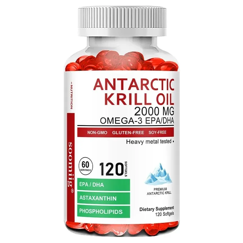 Antarctic Krill Oil Capsules 2000mg Omega-3 EPA & DHA med Astaxanthin Supplement hentet fra Red Krill Maximum Strength