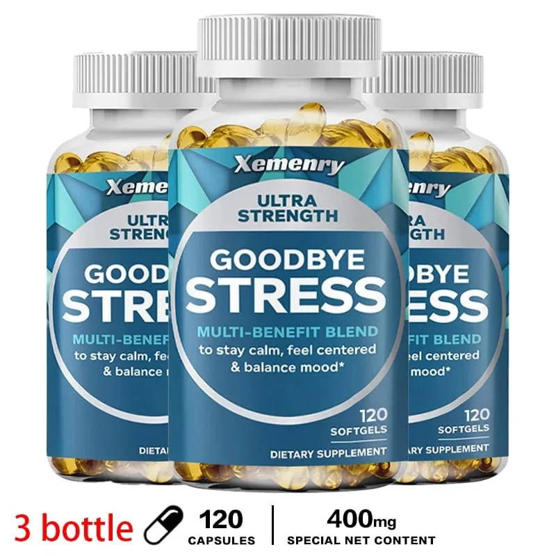 Goodbye Stress Capsules - Contains GABA L-Theanine To Relieve Mood and Stress Gluten-free