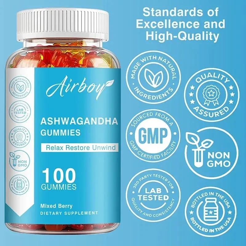 Ashwagandha Gummies - Anti-oxidation Supports Stress Relief Mood Energy & Thyroid Health