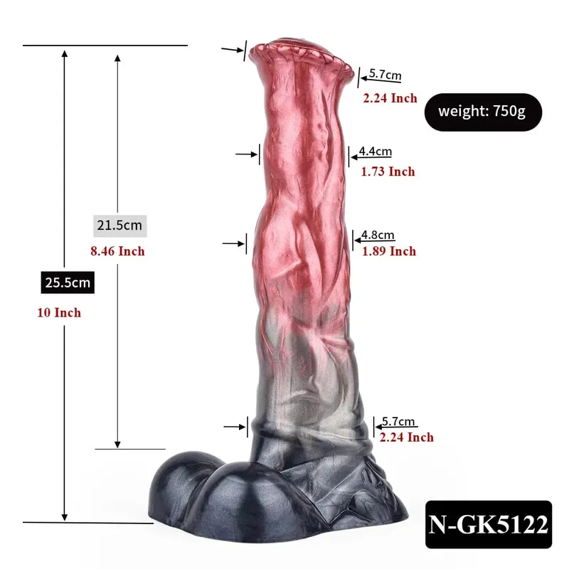 Dildo Kuda Silikon Palam Dubur Zakar Panjang Simpul Besar G-spot Perangsang Faraj dengan Cawan Sedut Mainan Seks Dewasa untuk Wanita Lelaki